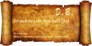 Draskovich Bocsárd névjegykártya
